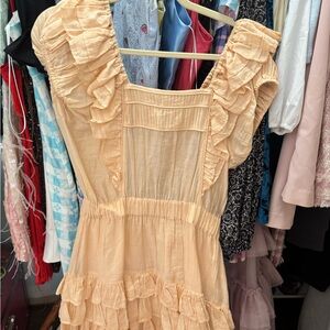 LoveShackFancy Apricot Ruffled Dress